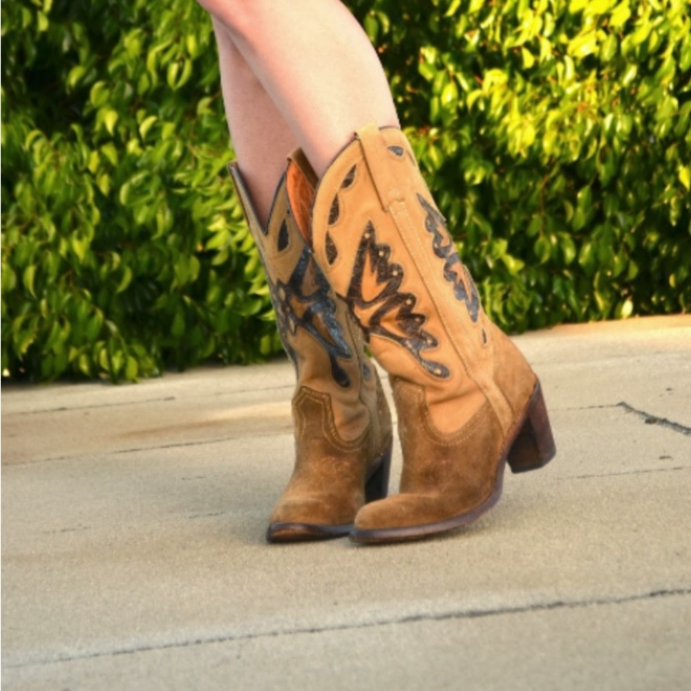 Vintage Miss Capezio Leather Suede Boots Womens 7.5 (fit like 7)